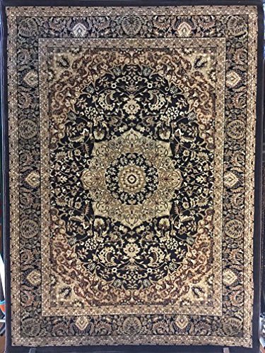 Persian Traditional Area Rug Dark Brown 500,000 Point Design 401 (4 Feet X 5 feet 3 inch)