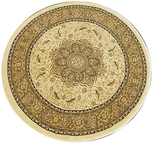 Traditional Round Area Rug Design Elegance 206 Ivory 3 Feet 9 Inch x 3 Feet 9 Inch