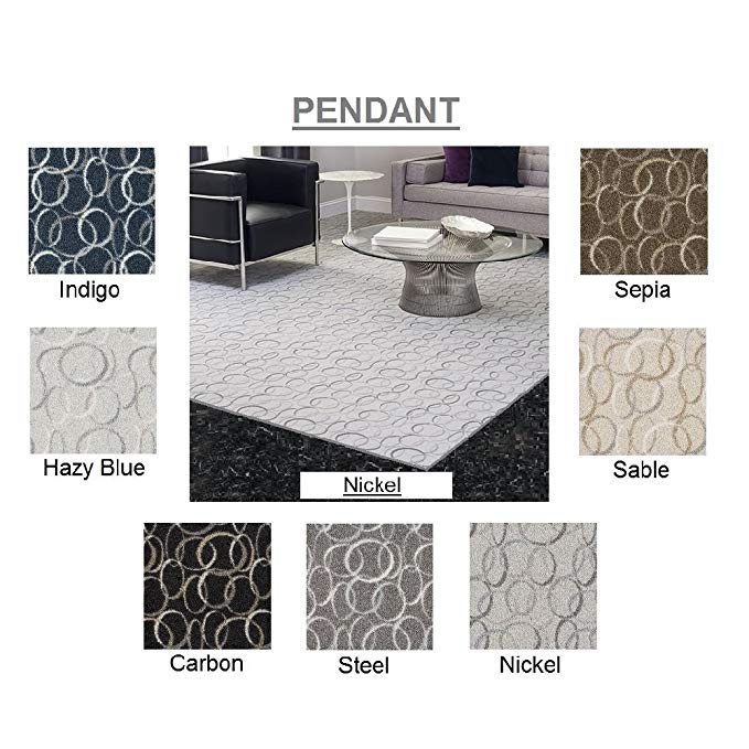 2'x3' Steel - PENDANT - Custom Carpet Accent Area Rug - 40 Oz. Tufted, Pinpoint Saxony - Nylon by Milliken (7 Colors to Choose From)