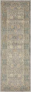 Luxury Vintage Persian Design Tabriz Rug Gray 2' x 6' St.George Collection Area Rugs