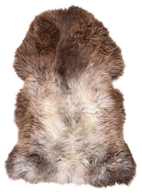 LAMBLAND Dark Shades Genuine Large Rare Breed Sheepskin Rug with Extra Thick Wool/British Made