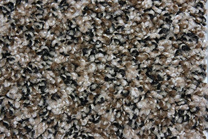 Oval 4'X6' Indoor Area Rug - Black and Tan 32oz - plush textured carpet for residential or commercial use with Premium BOUND Polyester Edges.