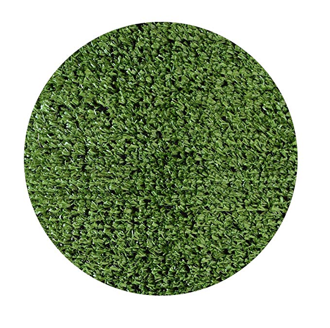 Heavy Duty Artificial Grass Turf Indoor Outdoor Green Grass Color 6' Round - Area Rug for dogs, patios, porches With A Marine Backing