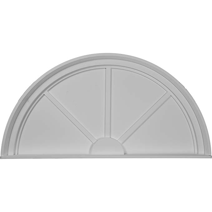 Ekena Millwork PED36X18X02SP 36-Inch x 18-Inch x 2-Inch Half Round Spoked Pediment