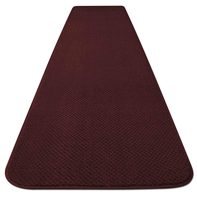 House, Home and More Skid-resistant Carpet Runner - Burgundy Red - 10 Ft. X 27 In. - Many Other Sizes to Choose From