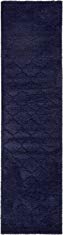 A2Z Rug Solid Trellis Shag Carved Plush Colletion Navy Blue 2' 7 x 10'-Feet Contemporary Area Rugs - Living & Bedroom Carpet