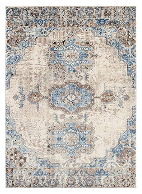 7060 Distressed Ivory 8 x 10 Area Rug Carpet Large New