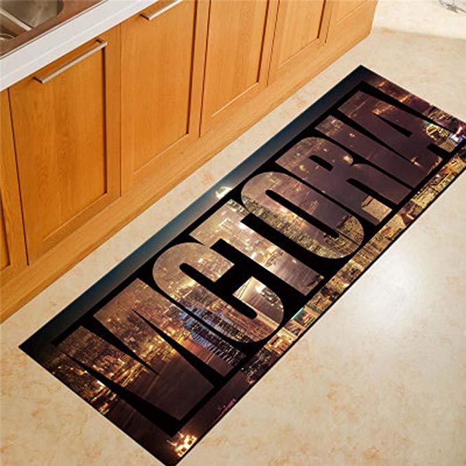 Z&L Home NonSlip Kitchen Mats and Rugs Vibrant Victoria Night View Indoor Floor Area Rug Low Profile Absorbent Runner for Home Bathroom Bath Bedroom