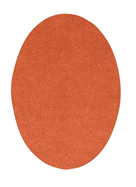 Home Cool Solid Colors Wind Dancer Collection Area Rugs Orange - 4'x6' Oval