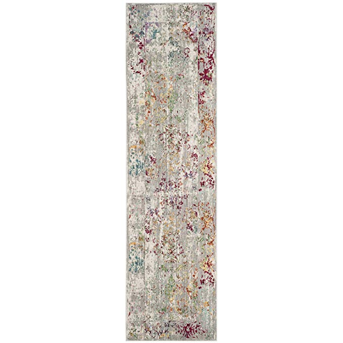 Safavieh Mystique Collection MYS923R Vintage Watercolor Grey and Multi Distressed Runner (2'3