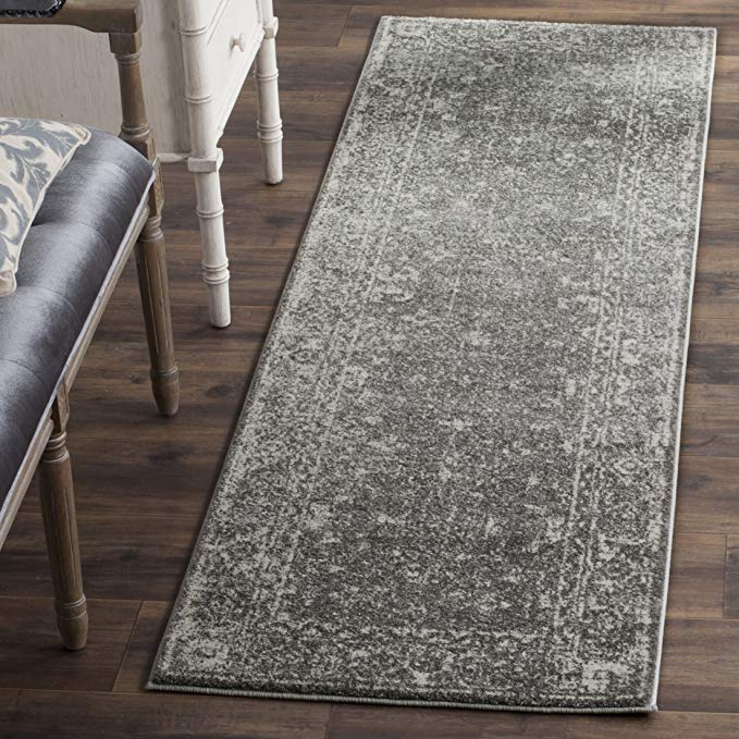 Safavieh Evoke Collection EVK270S Distressed Oriental Grey and Ivory Runner (2'2