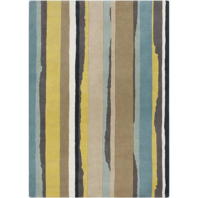 Surya Sanderson SND-4502 Contemporary Hand Tufted 100% Wool Feather Gray 2' x 3' Abstract Accent Rug