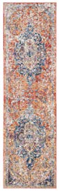 Safavieh Bristol Collection BTL350S Blue and Orange Vintage Distressed Medallion Runner (2'3 x 8')