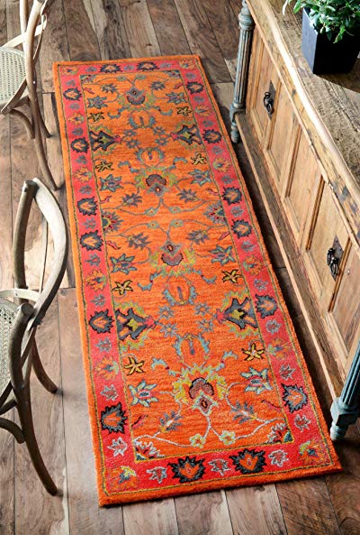 nuLOOM Orange Hand Tufted Montesque Runner, 2' 6