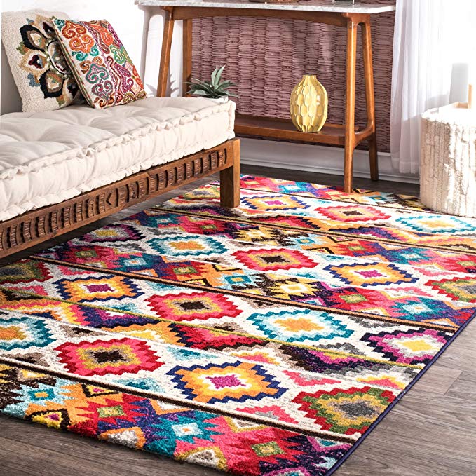 Contemporary Area Rug Modern Geometric Area Small Rug 3x5 Fashion Rug Multicolored Living Area Carpets Indoor Fashion Vivid Colors Carpet Quality Rugs (3' x 5' Rectangle)