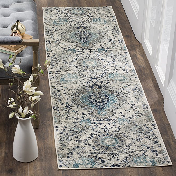 Safavieh Madison Collection MAD600C Cream and Light Grey Bohemian Chic Paisley Runner (2'3