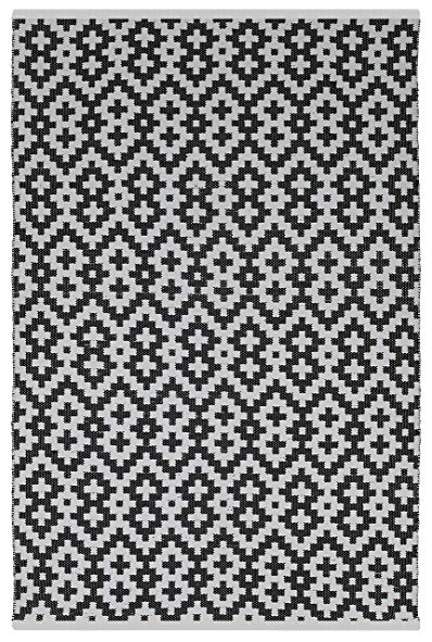 Fab Habitat Samsara Flat Weave Indoor/Outdoor Polypropylene Rug, Black and White, (3' x 5')