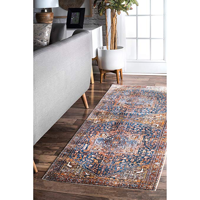 nuLOOM 200KHMC04A-2608 Ehtel Medallion Fringe Area Rug, 2' 6