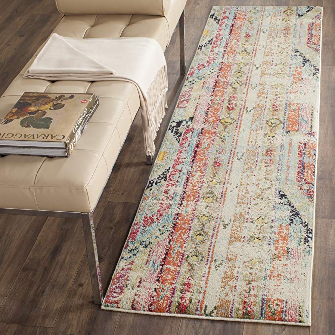 Safavieh Monaco Collection MNC222F Modern Bohemian Multicolored Distressed Runner Rug (2'2