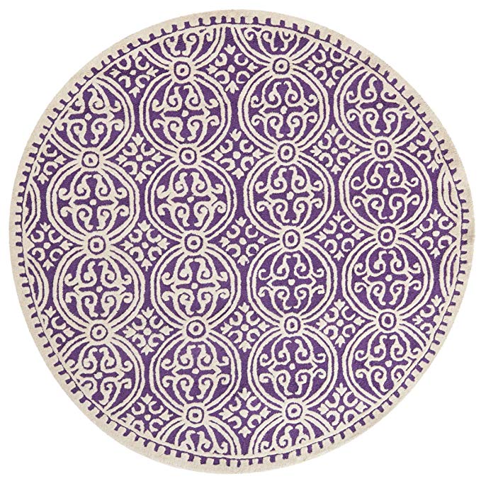 Safavieh Cambridge 4' X 4' Hand Tufted Rug in Purple and Ivory