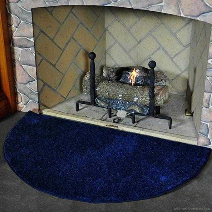 Flame Polyester Half Round Rug