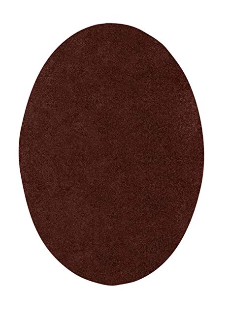 Ambiant Pet Friendly Solid Color Chocolate 4'X6' Oval - Area Rug