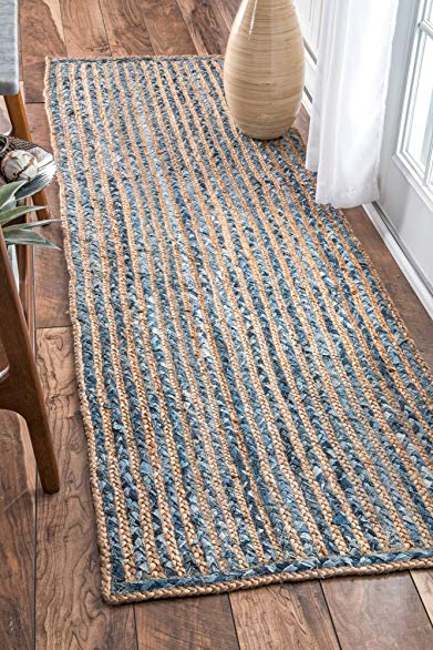 nuLOOM Hand Braided Striped Dara Jute Rug, 2' 6