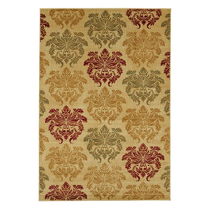 Wow Home Damask Beige Area Rug 7'10